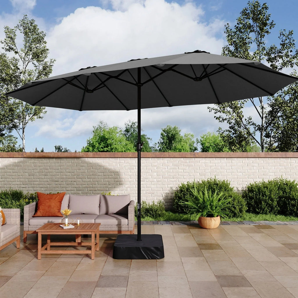 MAISON ARTS Grand Parasol Double Face de 4,5 m avec Base Incluse pour Patio