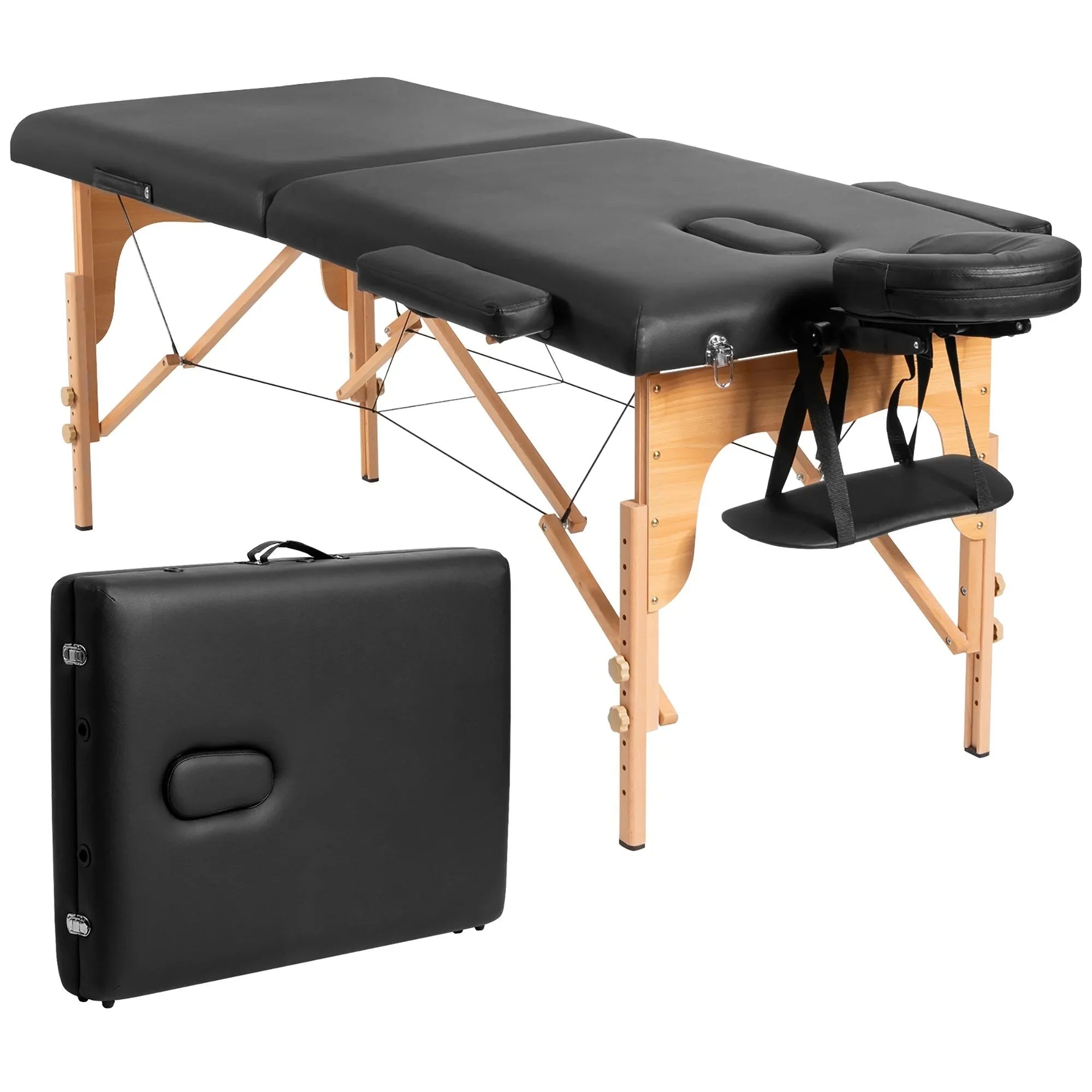 Table de Massage Portable 84L Réglable pour Soins du Visage, Tatouage, avec Housse de Transport