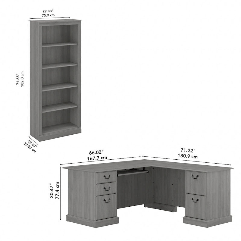 Ensemble bureau d'angle et bibliothèque Saratoga de Bush Furniture