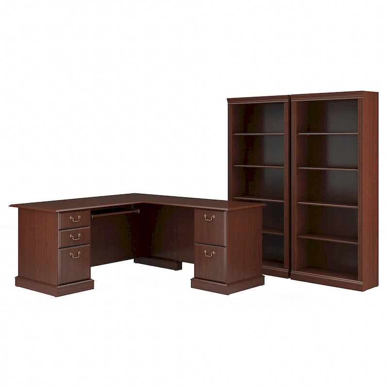 Ensemble bureau d'angle et bibliothèque Saratoga de Bush Furniture