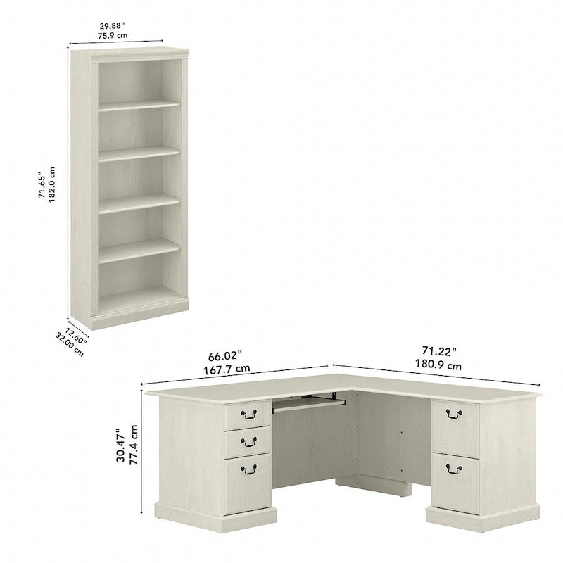 Ensemble bureau d'angle et bibliothèque Saratoga de Bush Furniture