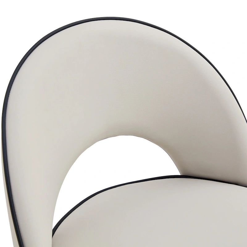 Lot de 2 tabourets de bar pivotants modernes avec dossier rembourré en PU et pieds en métal, pour salle à manger, salon et terrasse