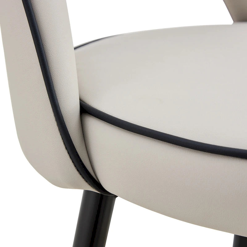 Lot de 2 tabourets de bar pivotants modernes avec dossier rembourré en PU et pieds en métal, pour salle à manger, salon et terrasse