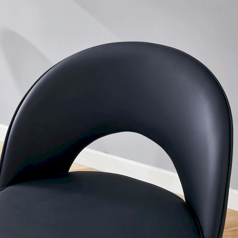 Lot de 2 tabourets de bar pivotants modernes avec dossier rembourré en PU et pieds en métal, pour salle à manger, salon et terrasse