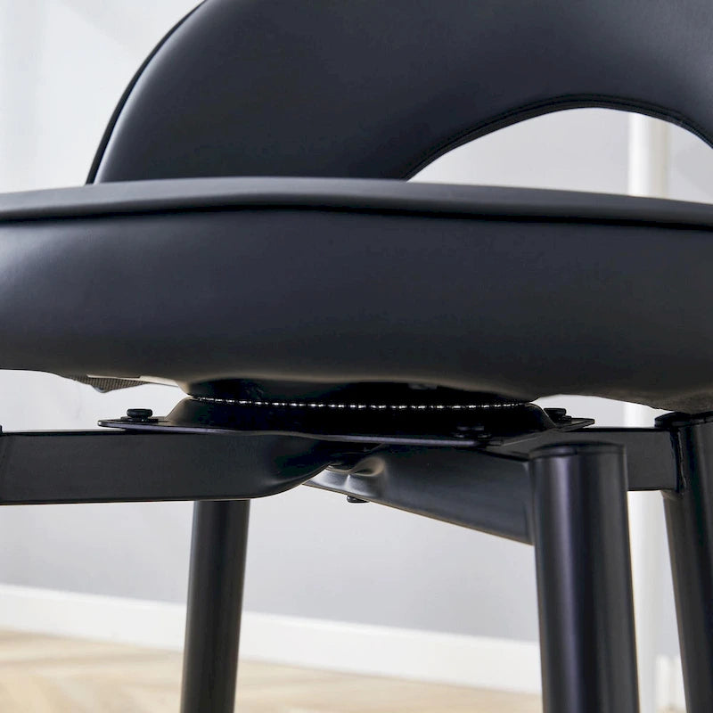 Lot de 2 tabourets de bar pivotants modernes avec dossier rembourré en PU et pieds en métal, pour salle à manger, salon et terrasse
