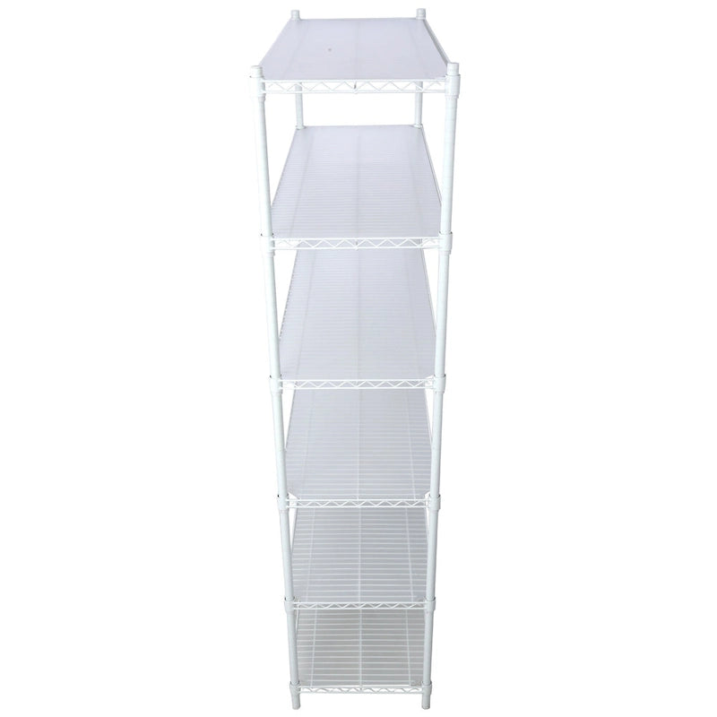 Étagère métallique ajustable à 6 niveaux sur roues – Noir / Blanc / Chrome – 6000 lb, 2 personnes