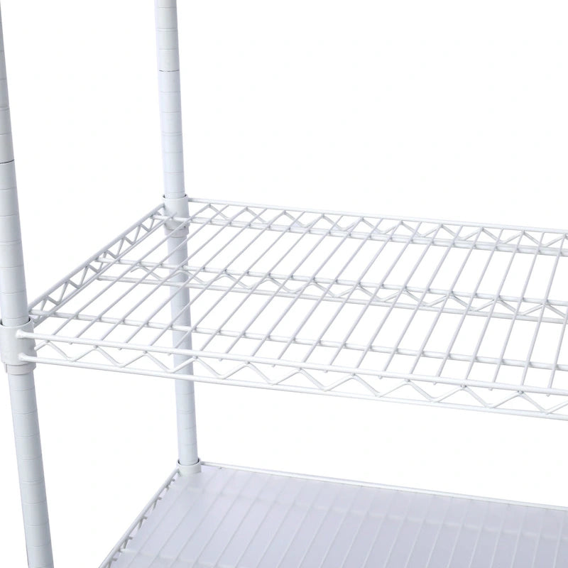 Étagère métallique ajustable à 6 niveaux sur roues – Noir / Blanc / Chrome – 6000 lb, 2 personnes