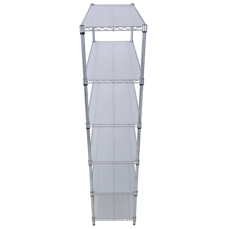 Étagère métallique ajustable à 6 niveaux sur roues – Noir / Blanc / Chrome – 6000 lb, 2 personnes