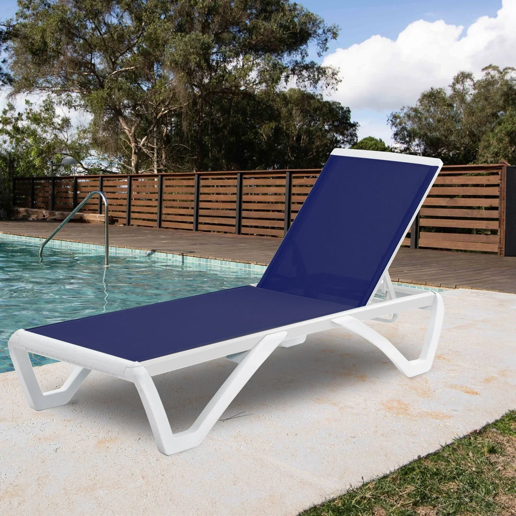 Kozyard Alan Chaise longue de patio inclinable et réglable, entièrement plate, en aluminium et résine de polypropylène