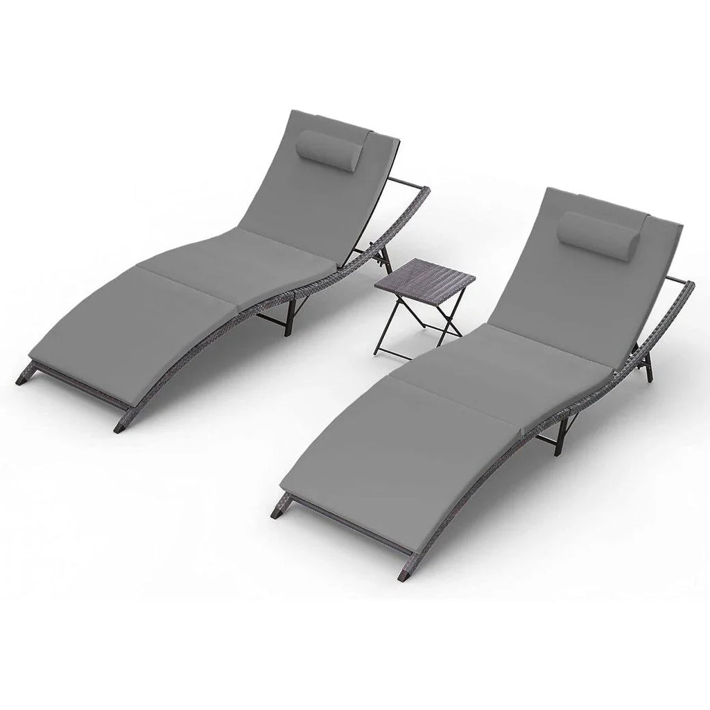 Ensemble de 3 chaises longues d'extérieur Kullavik