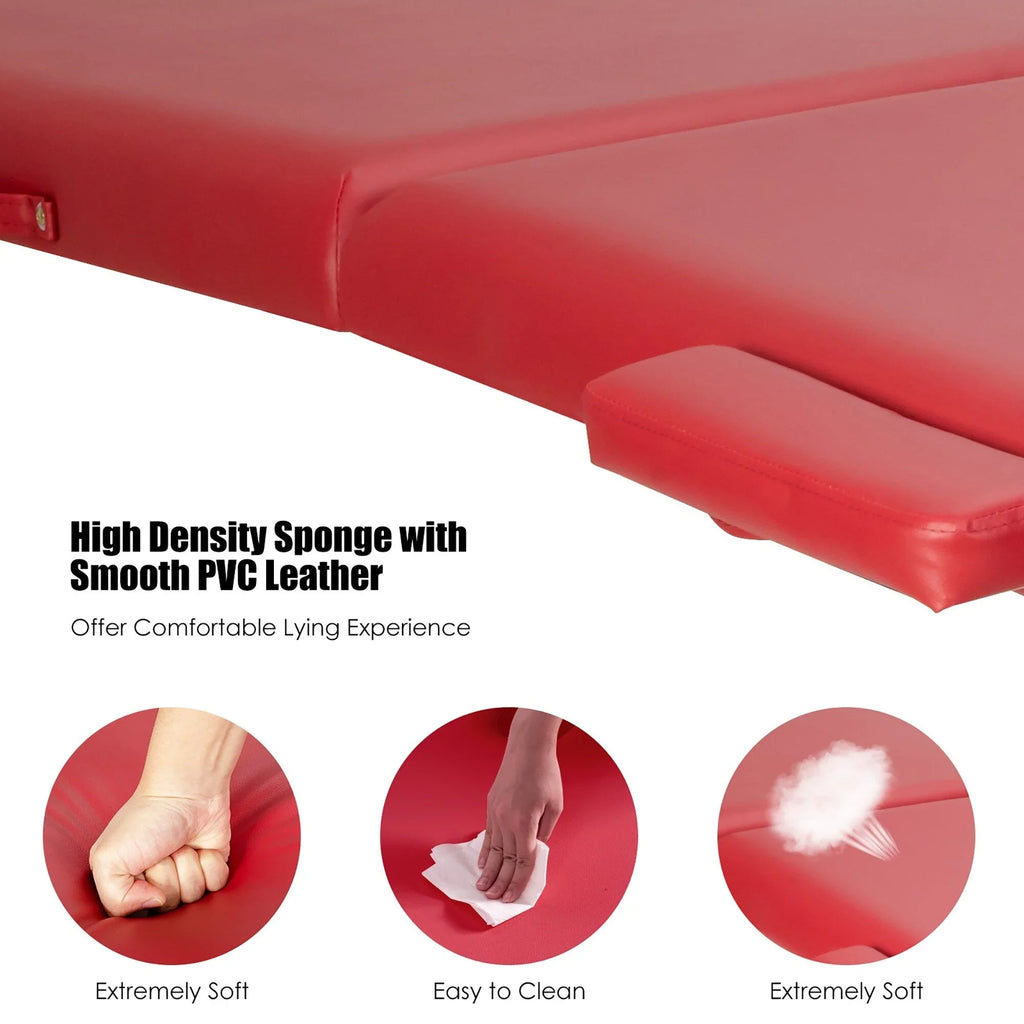 Table de Massage Portable 84L Réglable pour Soins du Visage, Tatouage, avec Housse de Transport