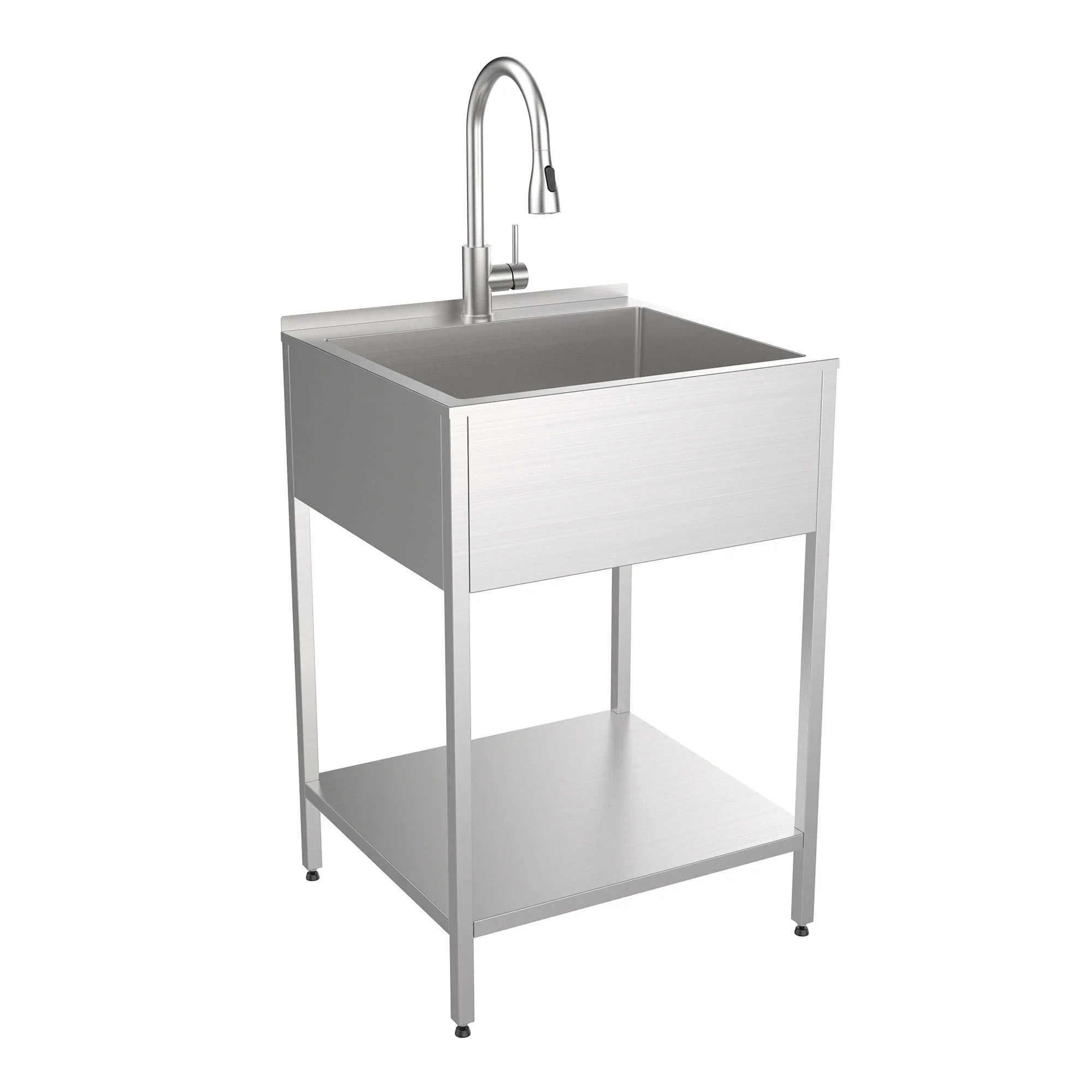 Transolid EWS-2422S Évier de buanderie et support de lavage en acier inoxydable de 24 po L x 22 po P x 35 po H - 24 po x 22 po