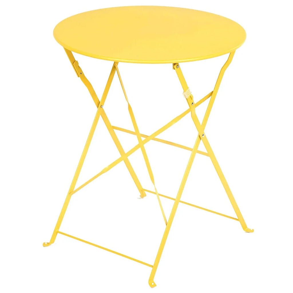 Ensemble bistrot pliant en métal 3 pièces, salon de conversation intérieur/extérieur résistant aux intempéries pour patio, cour, jardin