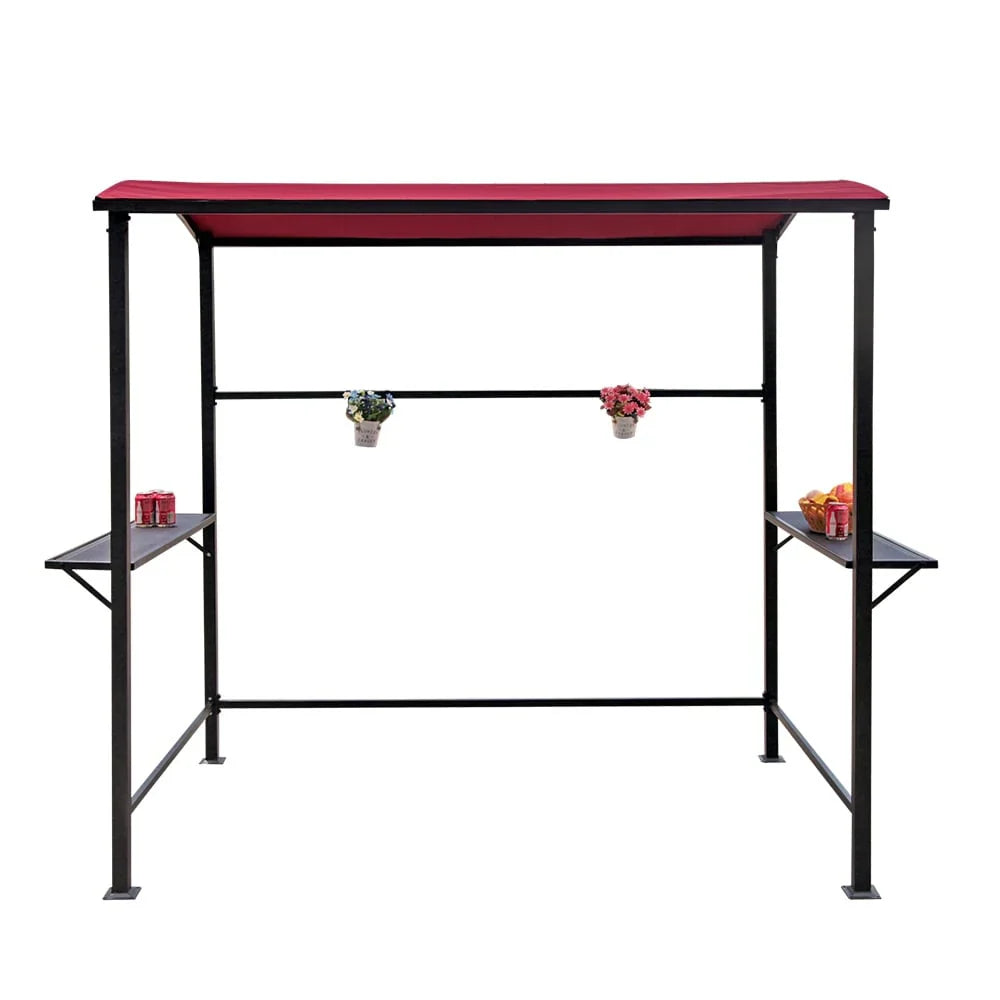Abri barbecue en acier avec auvent, 1,5 x 2,4 m