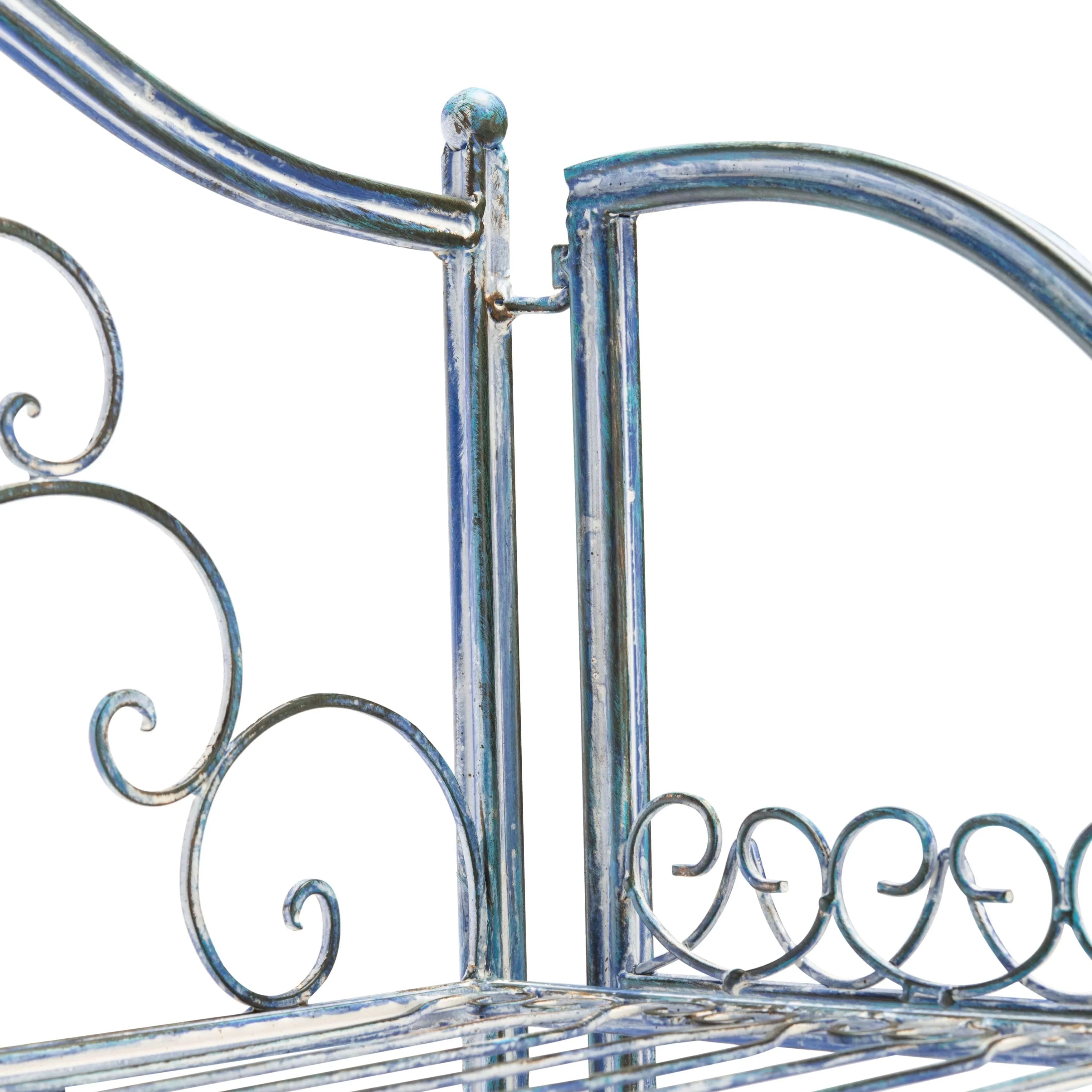 SAFAVIEH Bryn Étagère de boulanger d'extérieur victorienne en fer forgé à 4 niveaux - 63,5 cm l x 38,1 cm P x 160 cm H - 25L x 15P x 63H