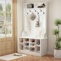 Banc à chaussures porte-manteau de 174 cm – Meuble d'entrée 4 en 1 avec banc de rangement