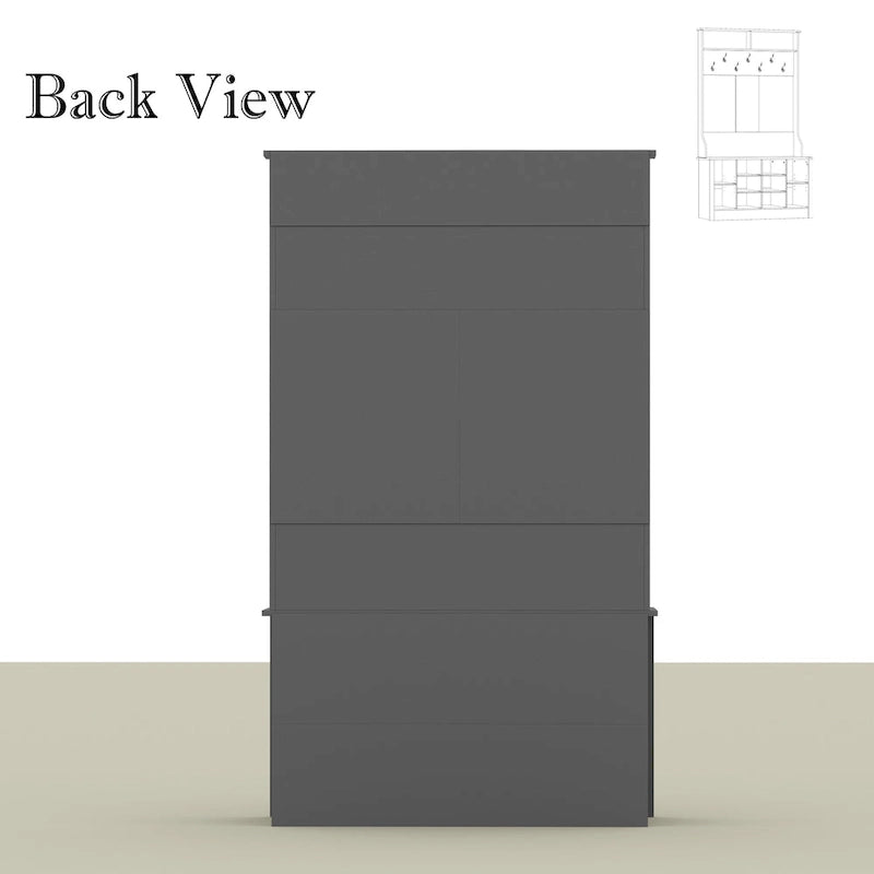 Banc à chaussures porte-manteau de 174 cm – Meuble d'entrée 4 en 1 avec banc de rangement