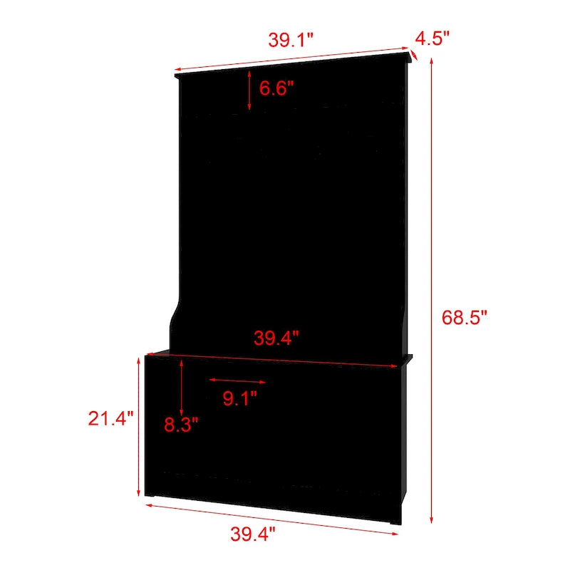Banc à chaussures porte-manteau de 174 cm – Meuble d'entrée 4 en 1 avec banc de rangement