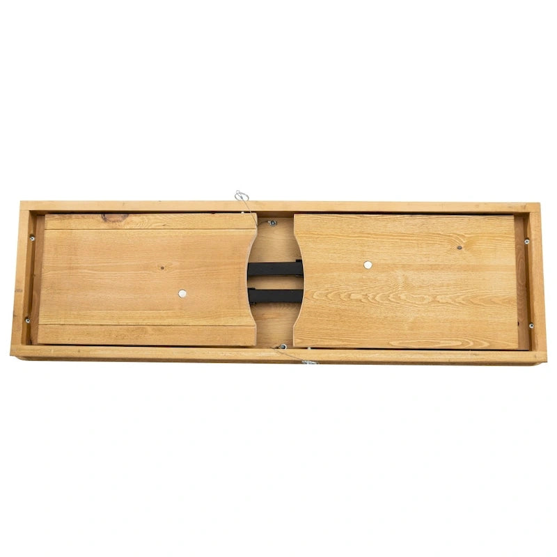 Banc de ferme pliant rustique en pin massif 40 x 12, style ancien