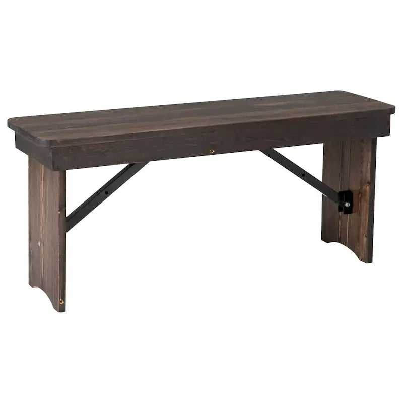 Banc de ferme pliant rustique en pin massif 40 x 12, style ancien
