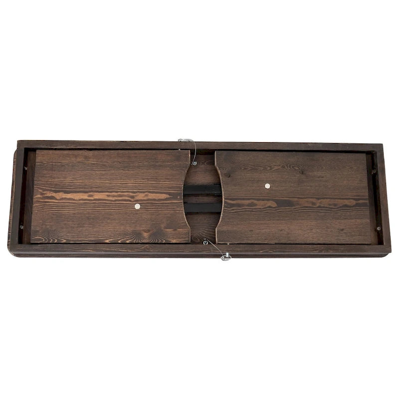 Banc de ferme pliant rustique en pin massif 40 x 12, style ancien