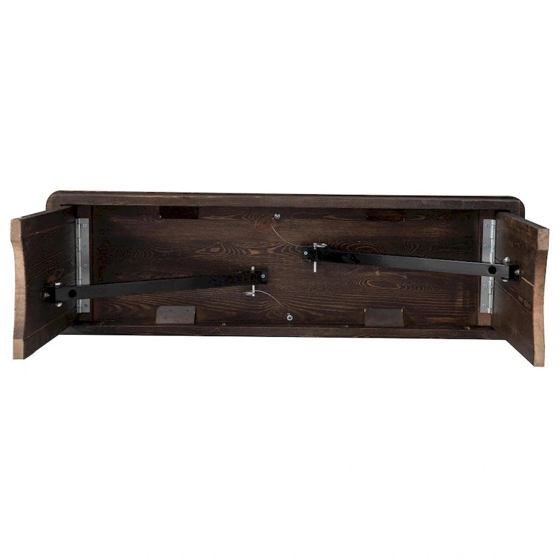 Banc de ferme pliant rustique en pin massif 40 x 12, style ancien