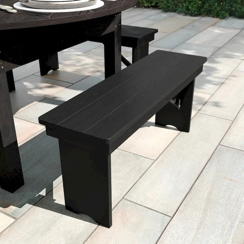Banc de ferme pliant rustique en pin massif 40 x 12, style ancien