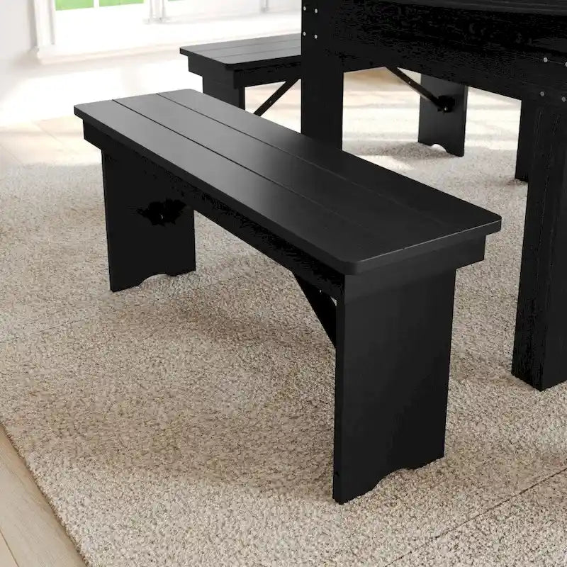 Banc de ferme pliant rustique en pin massif 40 x 12, style ancien