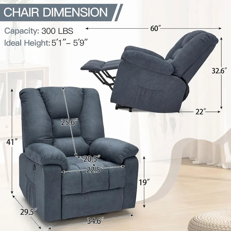 Fauteuil inclinable releveur AECOJOY pour personnes âgées avec massage et port de charge USB