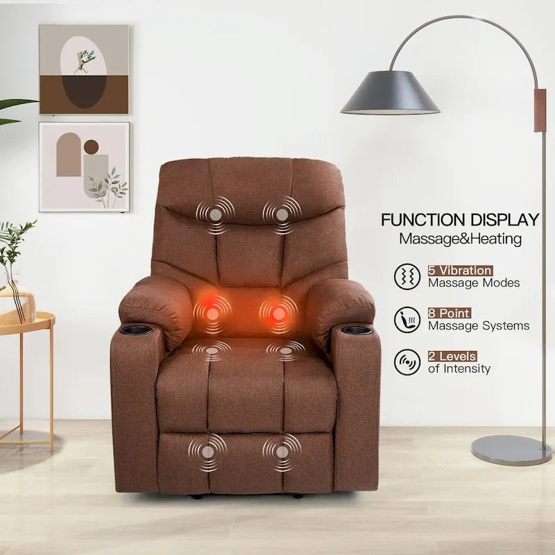 Fauteuil inclinable releveur AECOJOY pour personnes âgées avec massage et port de charge USB
