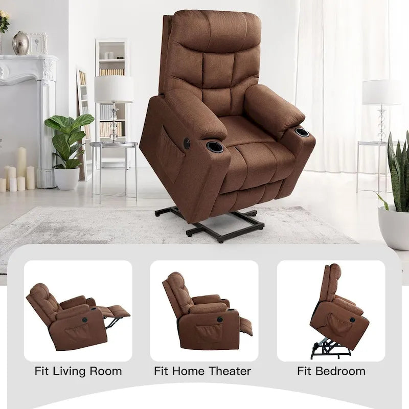 Fauteuil inclinable releveur AECOJOY pour personnes âgées avec massage et port de charge USB