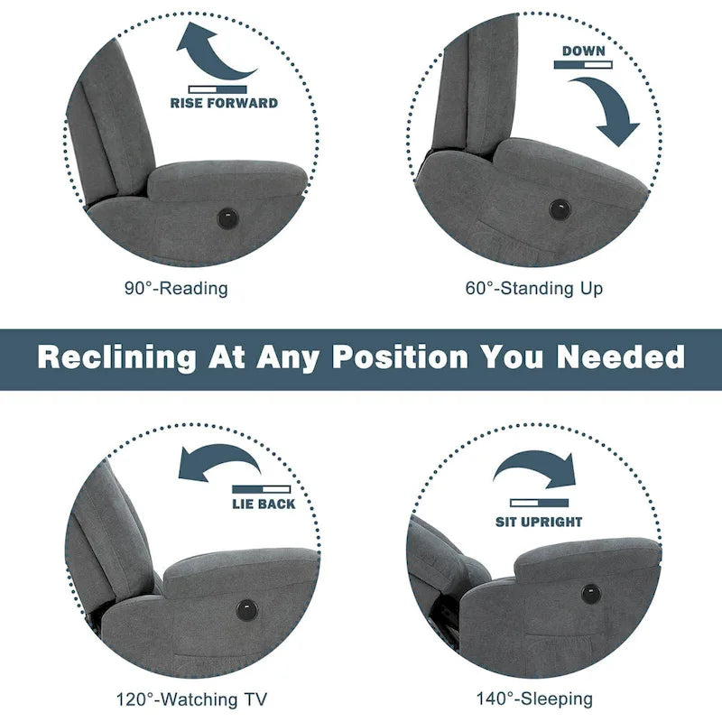 Fauteuil inclinable releveur AECOJOY pour personnes âgées avec massage et port de charge USB