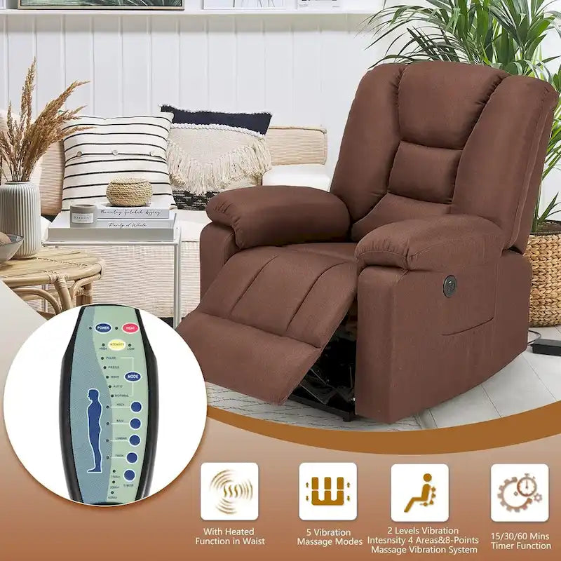 Fauteuil inclinable releveur AECOJOY pour personnes âgées avec massage et port de charge USB