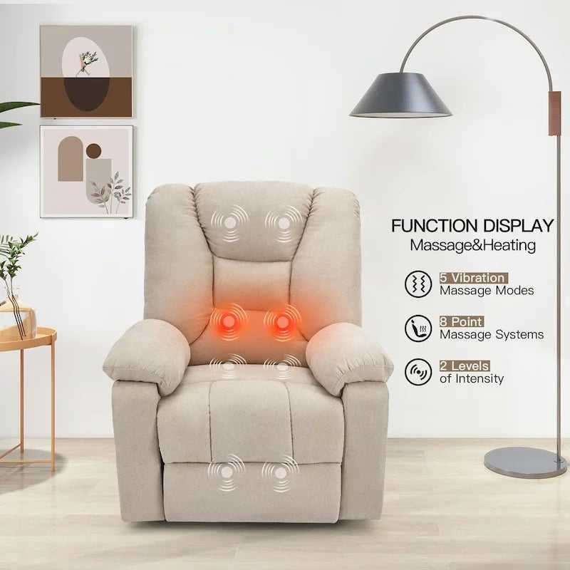 Fauteuil inclinable releveur AECOJOY pour personnes âgées avec massage et port de charge USB