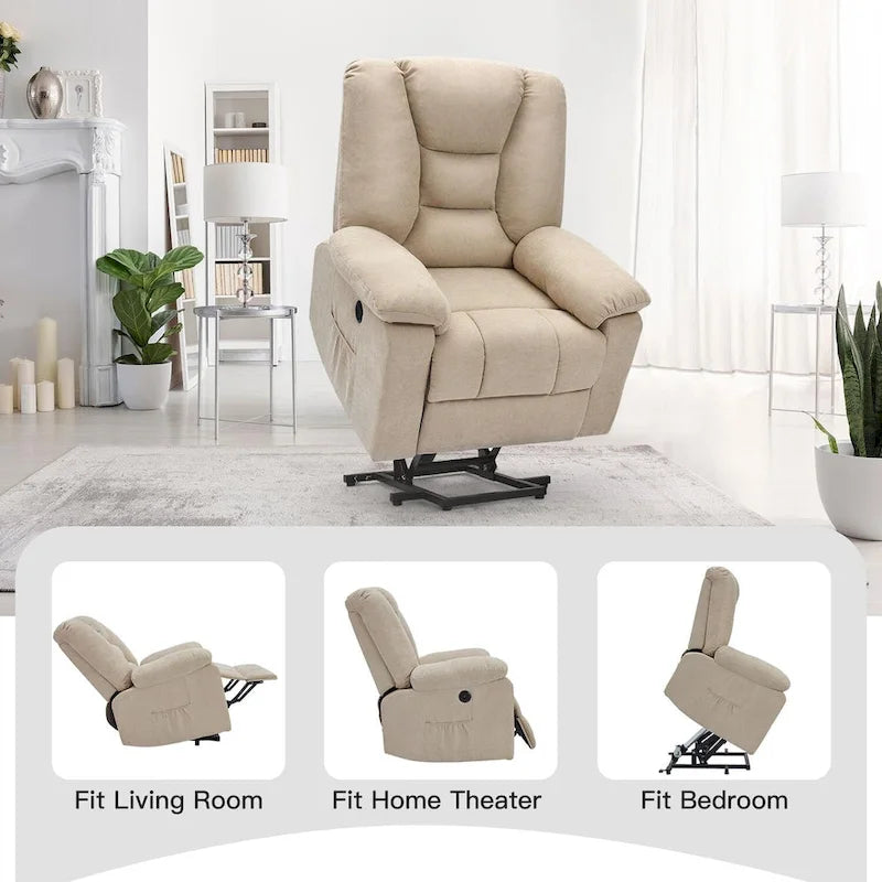 Fauteuil inclinable releveur AECOJOY pour personnes âgées avec massage et port de charge USB