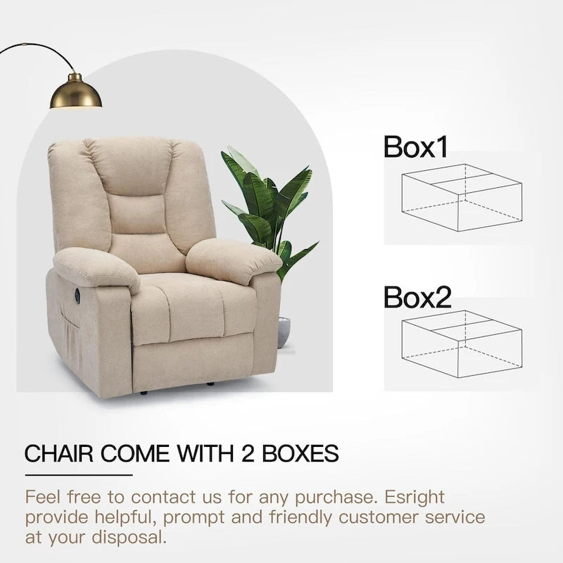 Fauteuil inclinable releveur AECOJOY pour personnes âgées avec massage et port de charge USB