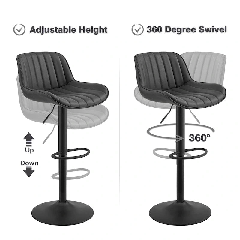 Tabouret de bar pivotant réglable en hauteur Art Leon, lot de 2