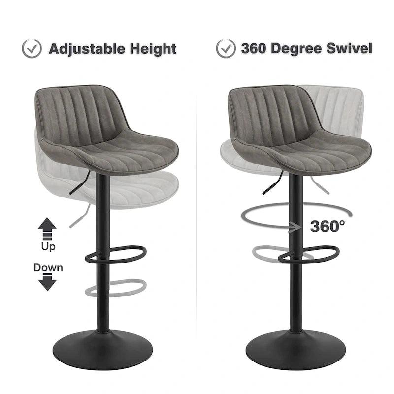 Tabouret de bar pivotant réglable en hauteur Art Leon, lot de 2