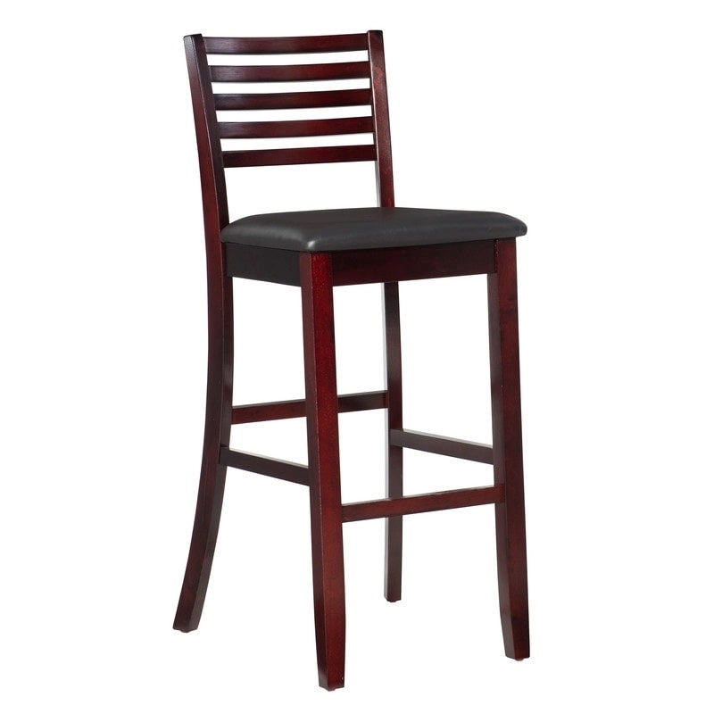 Tabouret de bar Linon Pitchfork Espresso à dossier échelle