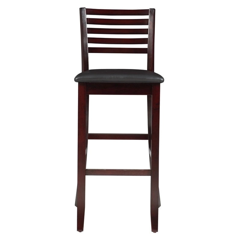 Tabouret de bar Linon Pitchfork Espresso à dossier échelle