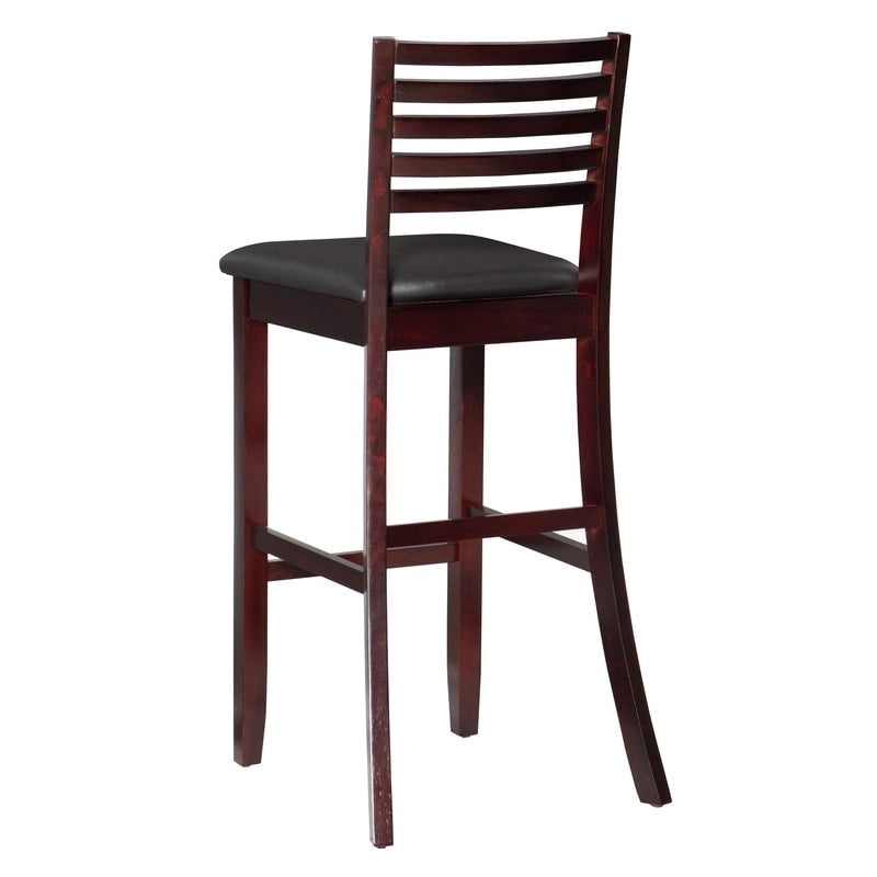 Tabouret de bar Linon Pitchfork Espresso à dossier échelle