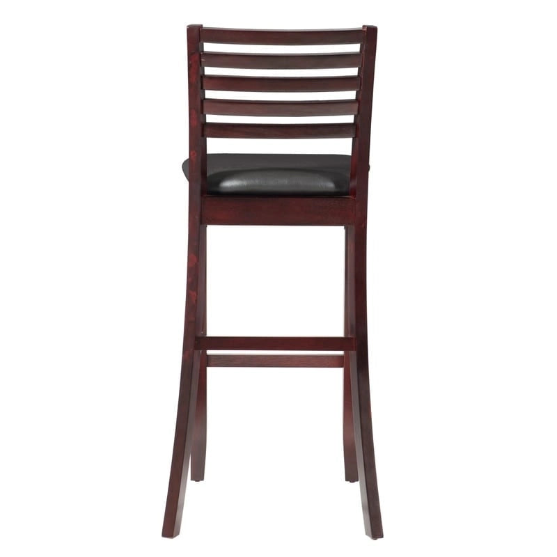 Tabouret de bar Linon Pitchfork Espresso à dossier échelle