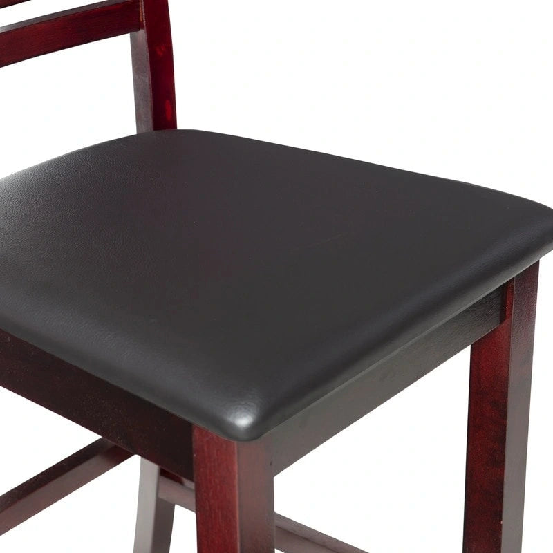 Tabouret de bar Linon Pitchfork Espresso à dossier échelle