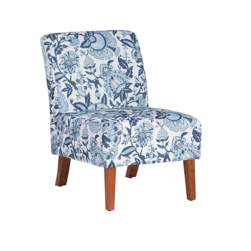 Fauteuil d'appoint en tissu motif cachemire bleu Bradford