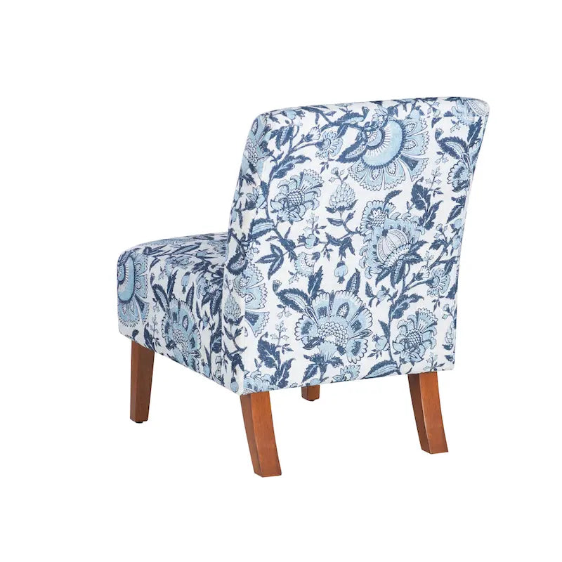Fauteuil d'appoint en tissu motif cachemire bleu Bradford