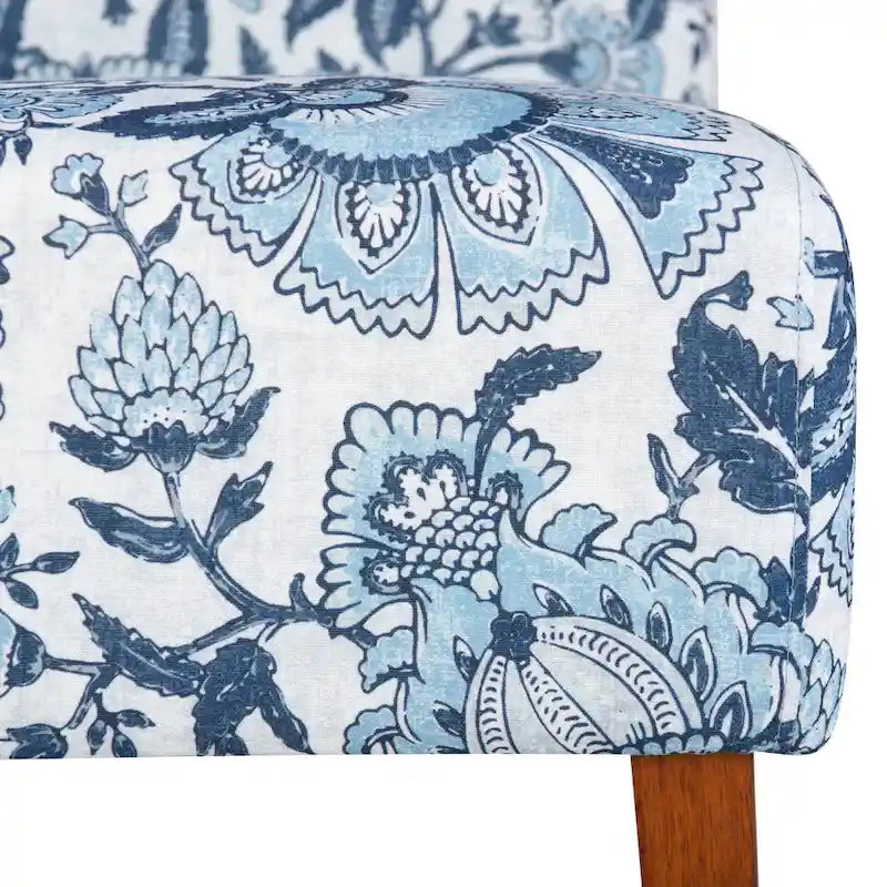Fauteuil d'appoint en tissu motif cachemire bleu Bradford