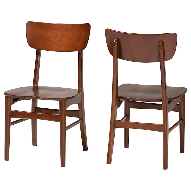 Chaises de salle à manger d'appoint en bois courbé noyer foncé, style scandinave moderne du milieu du siècle, Pays-Bas (Lot de 2)
