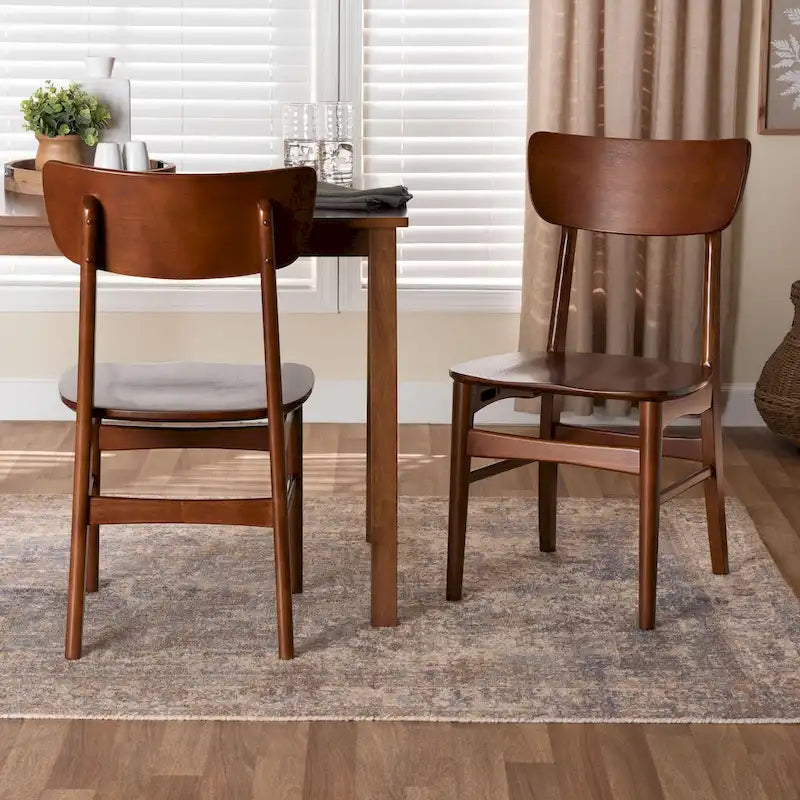 Chaises de salle à manger d'appoint en bois courbé noyer foncé, style scandinave moderne du milieu du siècle, Pays-Bas (Lot de 2)