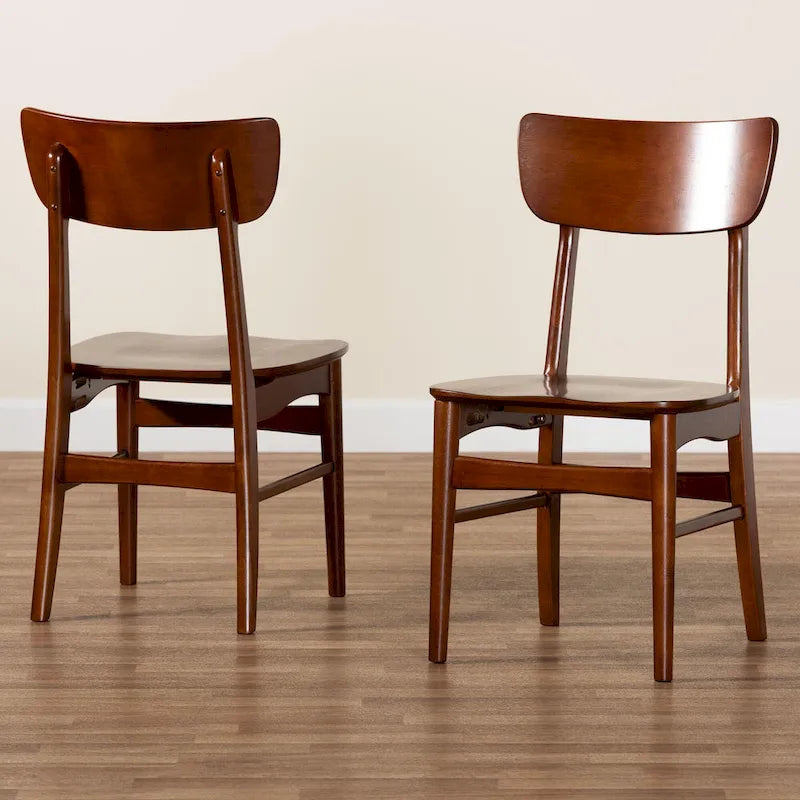 Chaises de salle à manger d'appoint en bois courbé noyer foncé, style scandinave moderne du milieu du siècle, Pays-Bas (Lot de 2)
