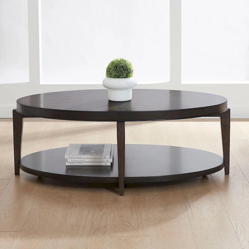 Table basse ovale Penton Espresso Stone